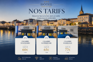 Tarifs des chambres Hôtel Les Embruns des Sables d'Olonne